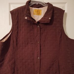 Avenue Brown Quilted Vest Size 30/32